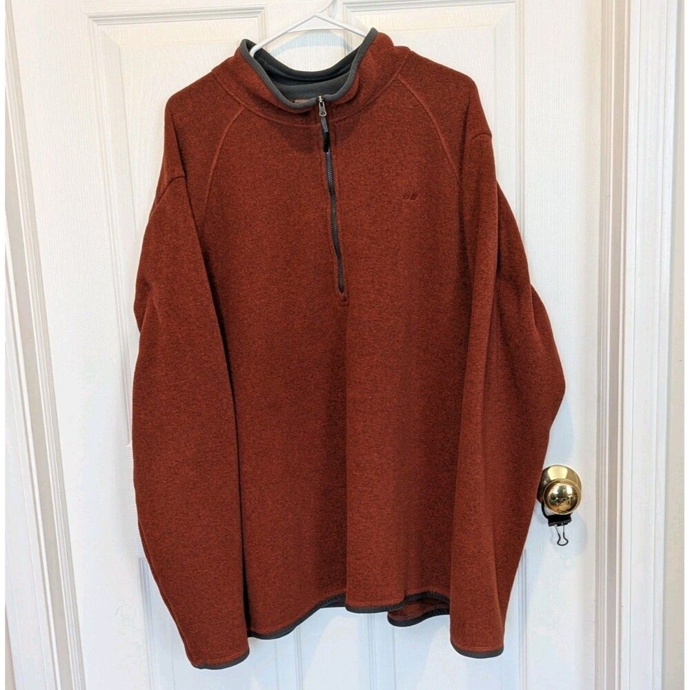 Koppen Size Xxl Orange Fleece Pullover 1/4‎ Zip Jacket Gorpcore Hiking Outdoors